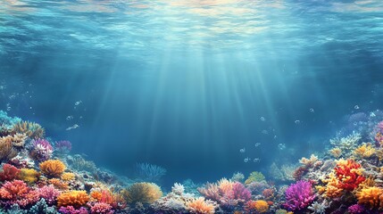 Fototapeta premium Vibrant coral reef underwater scene