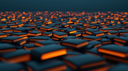 Obraz premium A visually striking array of illuminated books arranged in a mesmerizing pattern, showcasing vibrant colors and intricate details against a dark backdrop.