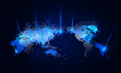 Abstract Airlines of the world map of airplane for logistic on Light out business  technology background Hitech communication concept innovation background, vector design