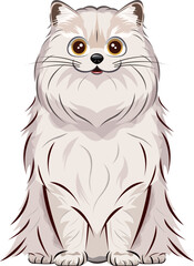 Persian cat 猫｜猫の王様と呼ばれるゴージャスなペルシャ猫のイラスト