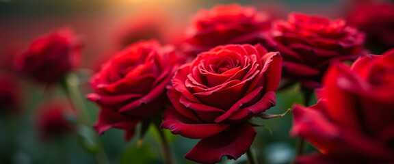 Fototapeta premium Close Up of Red Rose in Bloom
