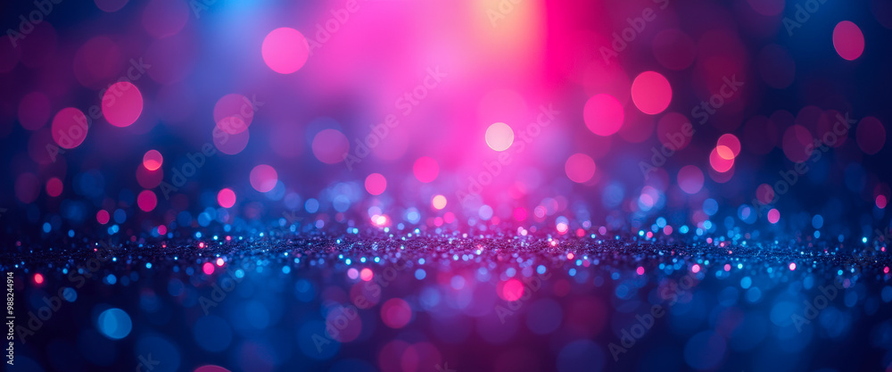 Sticker Abstract Blue and Pink Bokeh Background