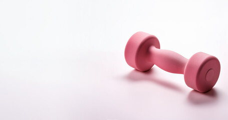 colorful isolated small pink dumbbell fitness concept with white background