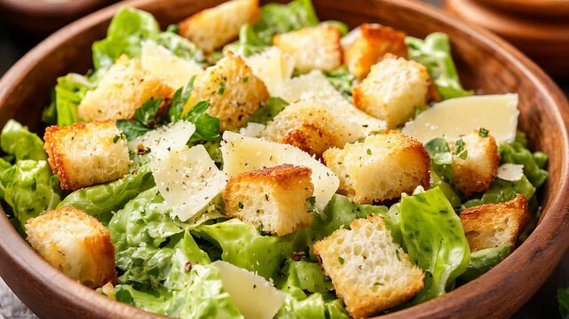 Caesar salad: Classic salad with romaine lettuce, croutons, parmesan, and Caesar dressing.
