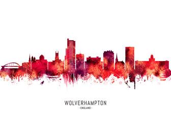 Wolverhampton England Skyline Red 