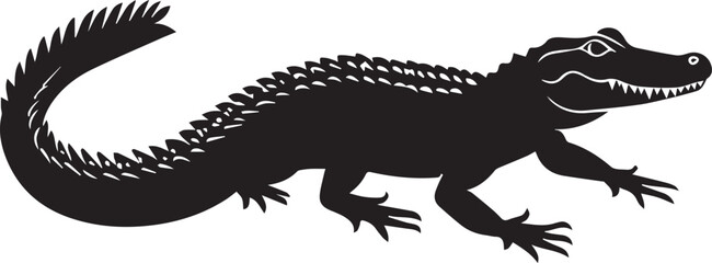 Fototapeta premium silhouette of a crocodile