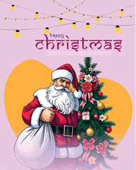 Merry Christmas social media post 
