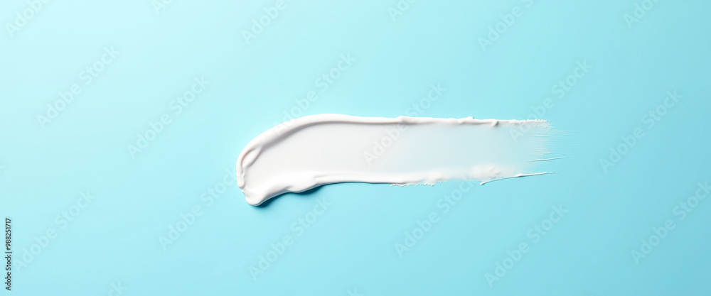 Sticker White Cream Swirl on Blue Background