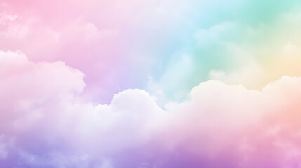 Obraz premium A cheerful rainbow pastel background with gentle hues blending softly from pink to mint and lavender