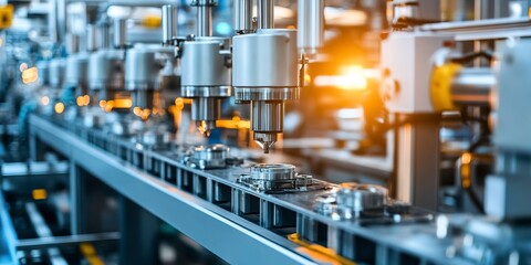 Naklejka premium Machinery and production lines within a modern manufacturing facility 