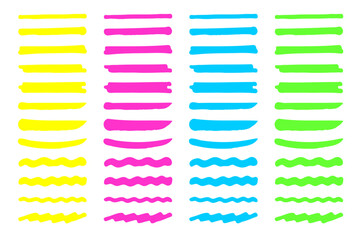 Handwritten four color headline set