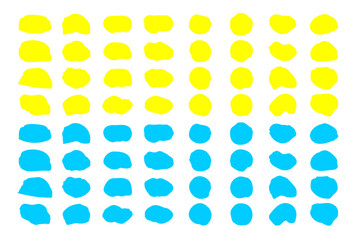 Handwritten heading circle set, yellow and light blue