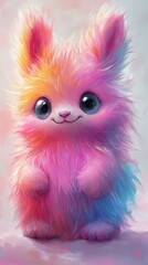 Fototapeta premium Whimsical Squishy Animal Cartoons in Pastel Hues - Playful Designs with Exaggerated Shapes and Soft Textures for Joyful Vibes