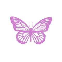 Vector illustration of butterfly with photocopy effect in pink color.