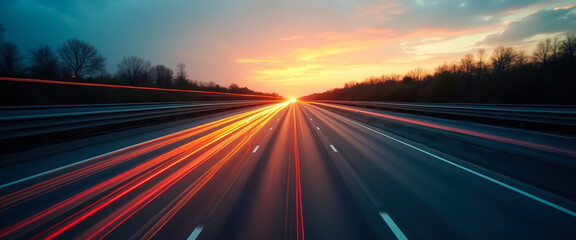 Obraz premium Driving into the Sunset