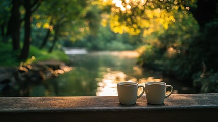 Serene Autumn Moment by the Tranquil Forest Stream