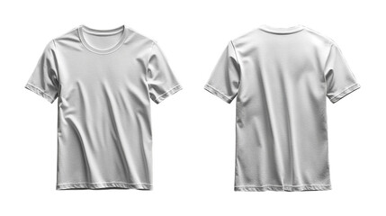 Naklejka premium Front and back view of a plain t-shirt isolated on a transparent background