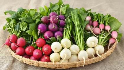 basket of radishes, 4k