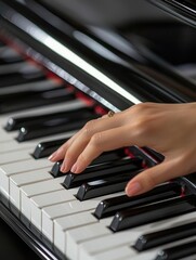 Obraz premium A close up of a woman s hand, ideal for music and relaxation concepts