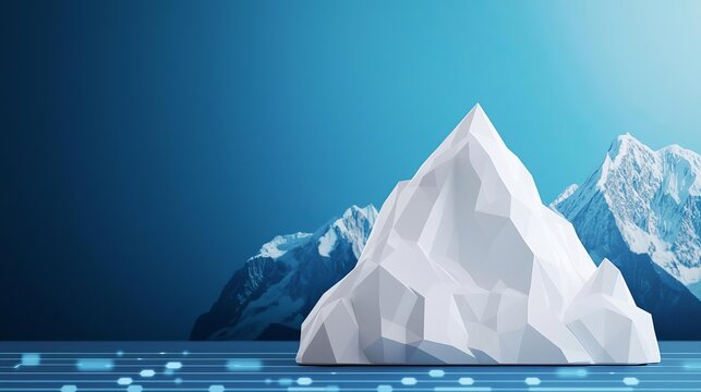 Project update template displayed on a modern digital interface with a breathtaking view of snow-capped mountains, symbolizing progress and milestones