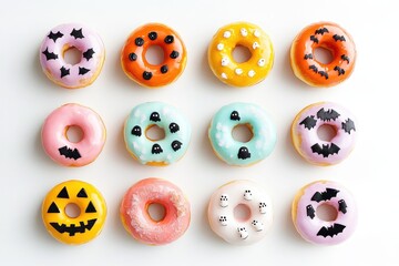 Obraz premium A Collection of Halloween-Themed Donuts