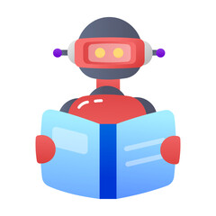 A flat icon of educational robot 