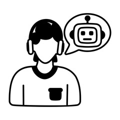 A glyph icon of conversational ai 