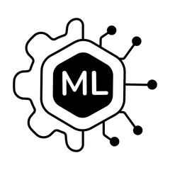 An icon of machine learning in glyph style 