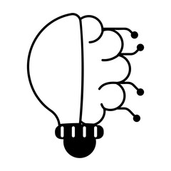 A glyph icon of ai idea 