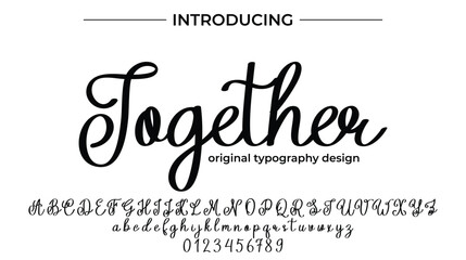Together Font Stylish brush painted an uppercase vector letters, alphabet, typeface