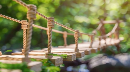 Bouncy Bridge: This suspended bridge wobbles as children walk across, turning a simple crossing into a fun balance challenge and adventurous play experience.
