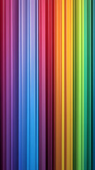 A vibrant rainbow stripe background with clean, crisp lines separating each bold color