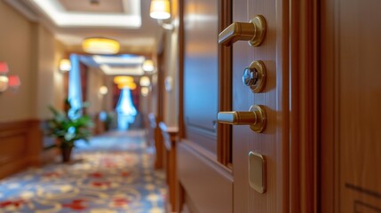 Obraz premium Room Key Card: A sleek, digital card designed for room entry, utilizing contactless technology to enhance convenience and ensure guest security. 