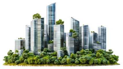 PNG Realistic modern cityscape architecture buildings skyscraper.