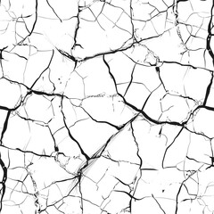 Obraz premium Detailed Glass Cracks Pattern on Transparent Background