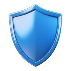Shield depicting protection. shield 3d icon. Protection, defense and security concept symbol: blue shield on isolated on white background