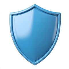 Shield depicting protection. shield 3d icon. Protection, defense and security concept symbol: blue shield on isolated on white background