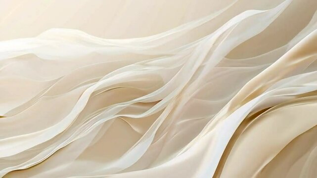 Abstract background with flowing beige fabric.