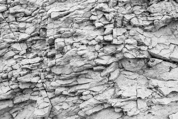 Black and white stone texture. Gray natural rock. Perfect for background.