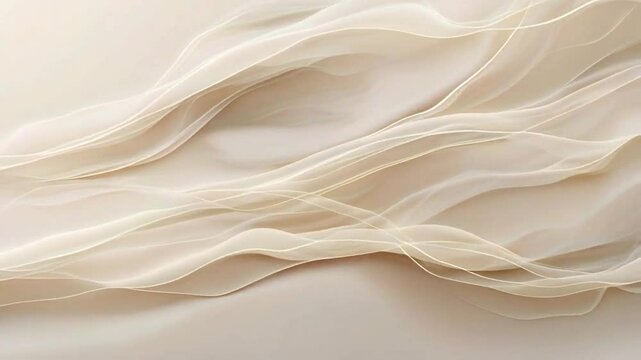 Abstract image of flowing beige fabric with soft curves and folds.
