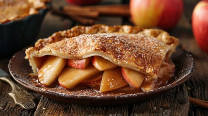 Apple Pie: Classic and flaky, this double-crust pie is filled with spiced, tender apples, delivering a warm flavor perfect for any special occasion.
