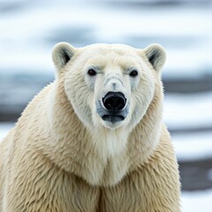 Fototapeta premium A close-up of a polar bear from the front.