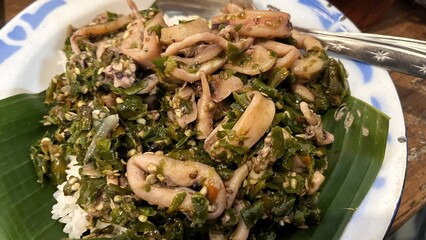 Indonesian cuisine, green chili squid