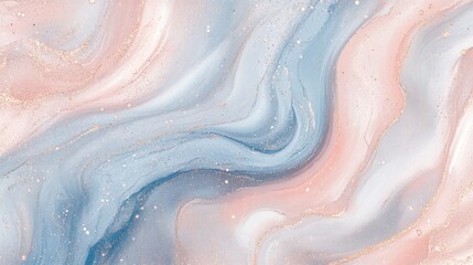 Fototapeta premium Pastel marble texture featuring soft colors and glittery sparkles with a shimmering detail ideal for flat lay backgrounds