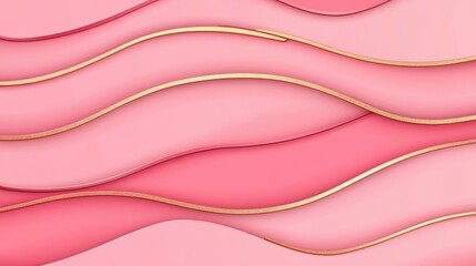 Obraz premium Chic vector art with soft pink shades and gold touches, perfect for a stylish, modern vibe in any setting.