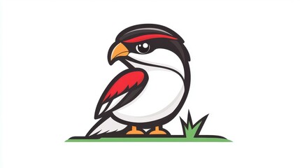 Obraz premium A lively falcon illustration perfect for apparel and mobile graphics, designed in a fun, sketched style.