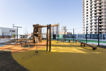 children's playground on the territory of an apartment building