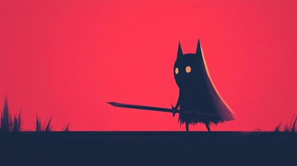 A ghostly figure looms, shrouded in darkness, wielding a sword with multiple hands in a strikingly vivid artwork.