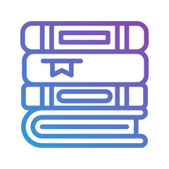 Stack of books gradient icons. perfect for academic and library. editable stroke, suitable for websites, UI and interfaces.
