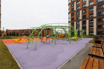 children's playground on the territory of an apartment building